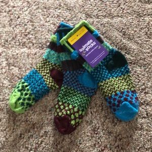 Solmate June Bug trio mismatched kids socks sz M 6-8 years NWT